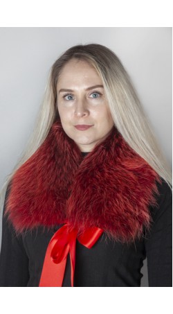 Light red Finnraccoon fur collar-neck warmer